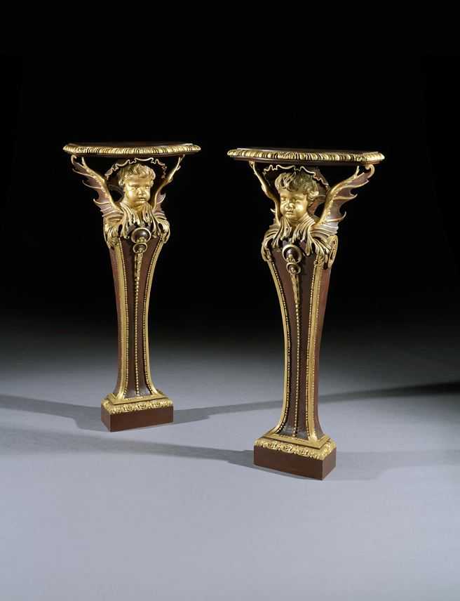 A PAIR OF GEORGE II PARCEL GILT TERMS BY JAMES RICHARDS | MasterArt
